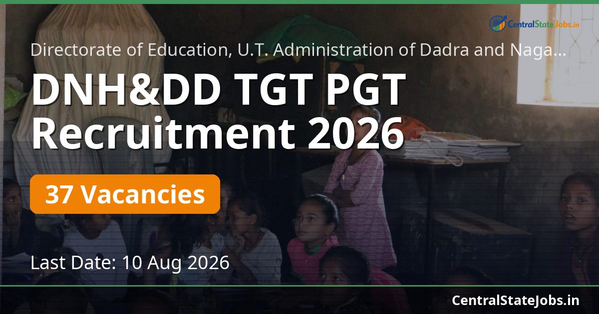 DNH&DD TGT PGT Recruitment 2026 — 37 Vacancies