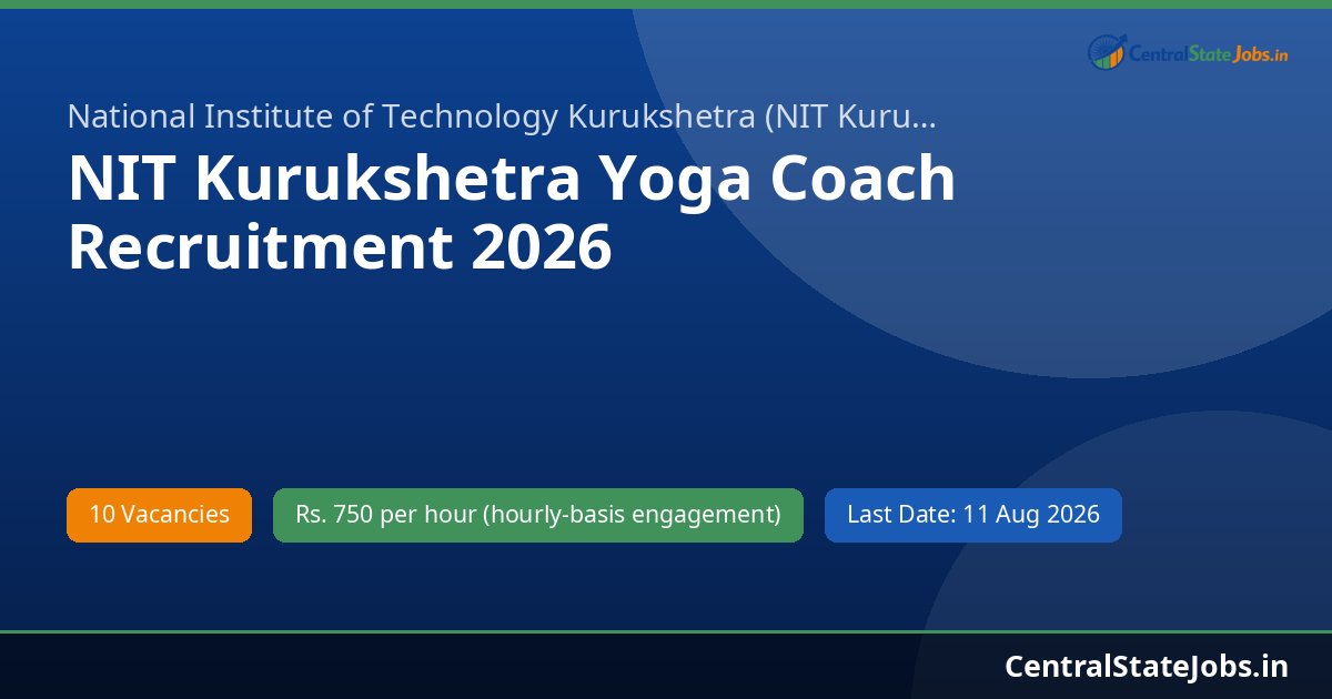 NIT Kurukshetra Yoga Coach Recruitment 2026