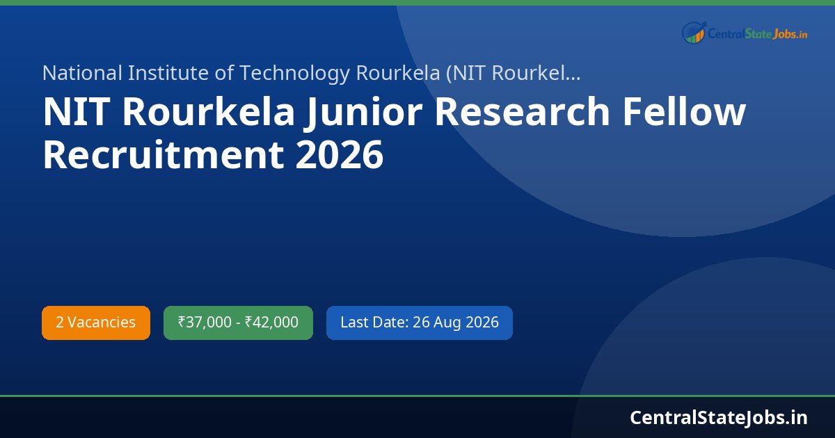 NIT Rourkela Junior Research Fellow Recruitment 2026