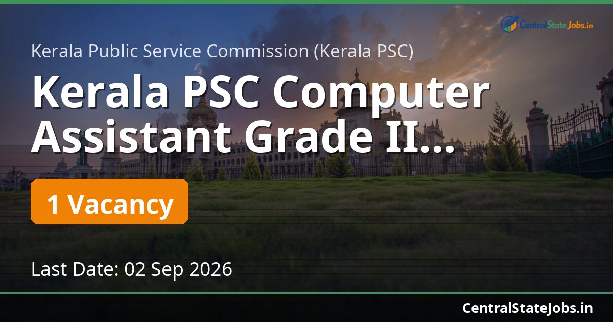 Kerala PSC Computer Assistant Grade II (By-Transfer) 2026