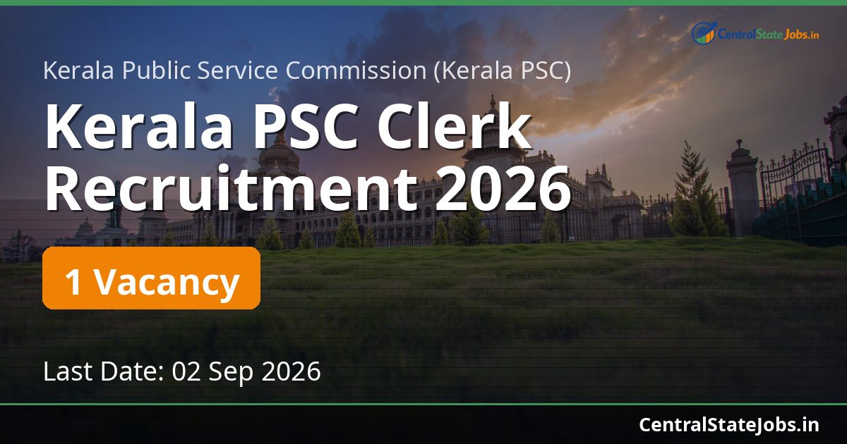 Kerala PSC Clerk Recruitment 2026
