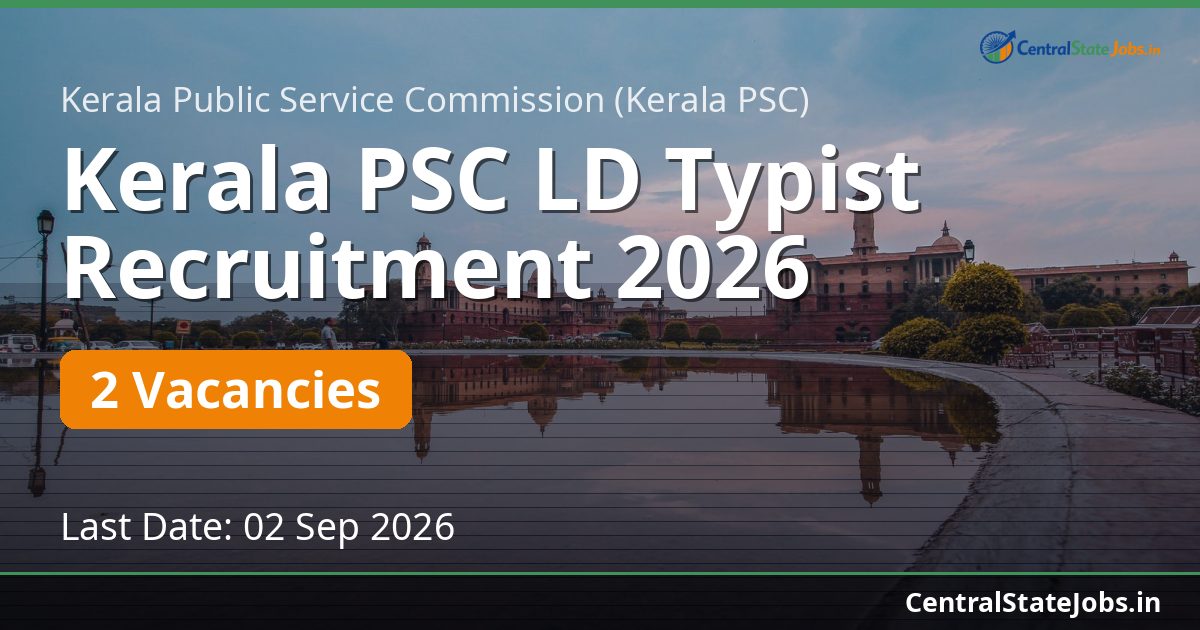 Kerala PSC LD Typist Recruitment 2026
