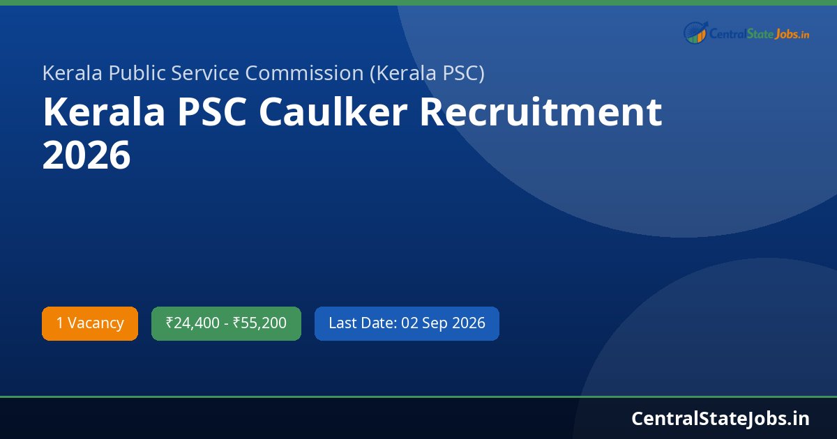 Kerala PSC Caulker Recruitment 2026