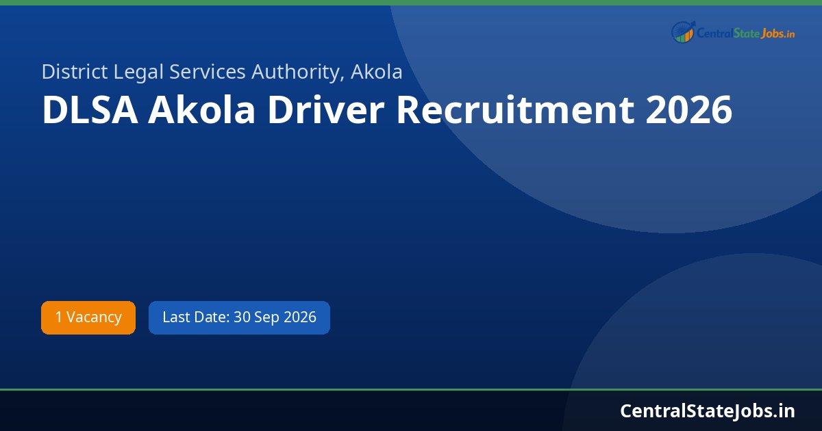 DLSA Akola Driver Recruitment 2026