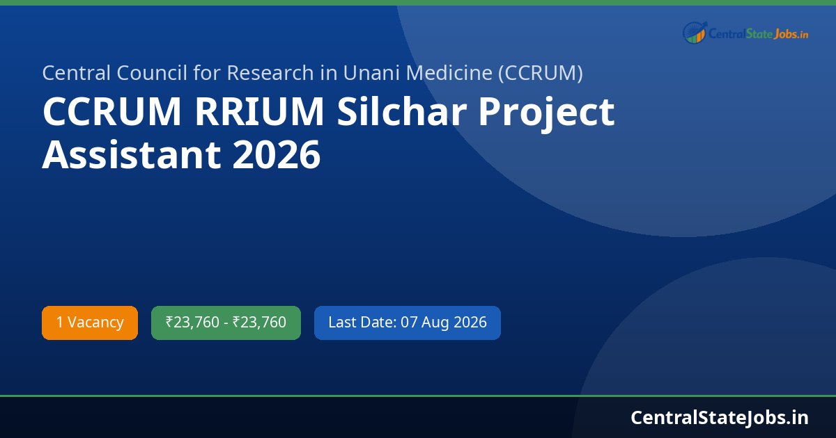 CCRUM RRIUM Silchar Project Assistant 2026