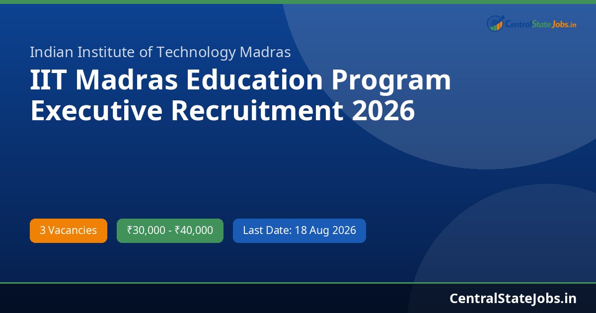 IIT Madras Education Program Executive Recruitment 2026