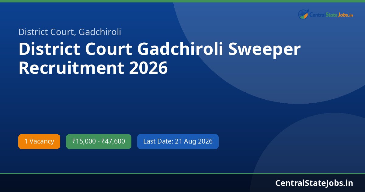 District Court Gadchiroli Sweeper Recruitment 2026