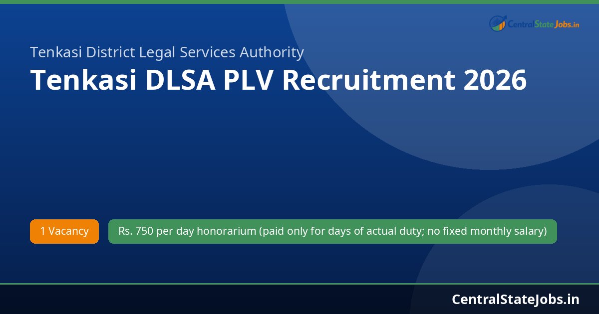 Tenkasi DLSA PLV Recruitment 2026
