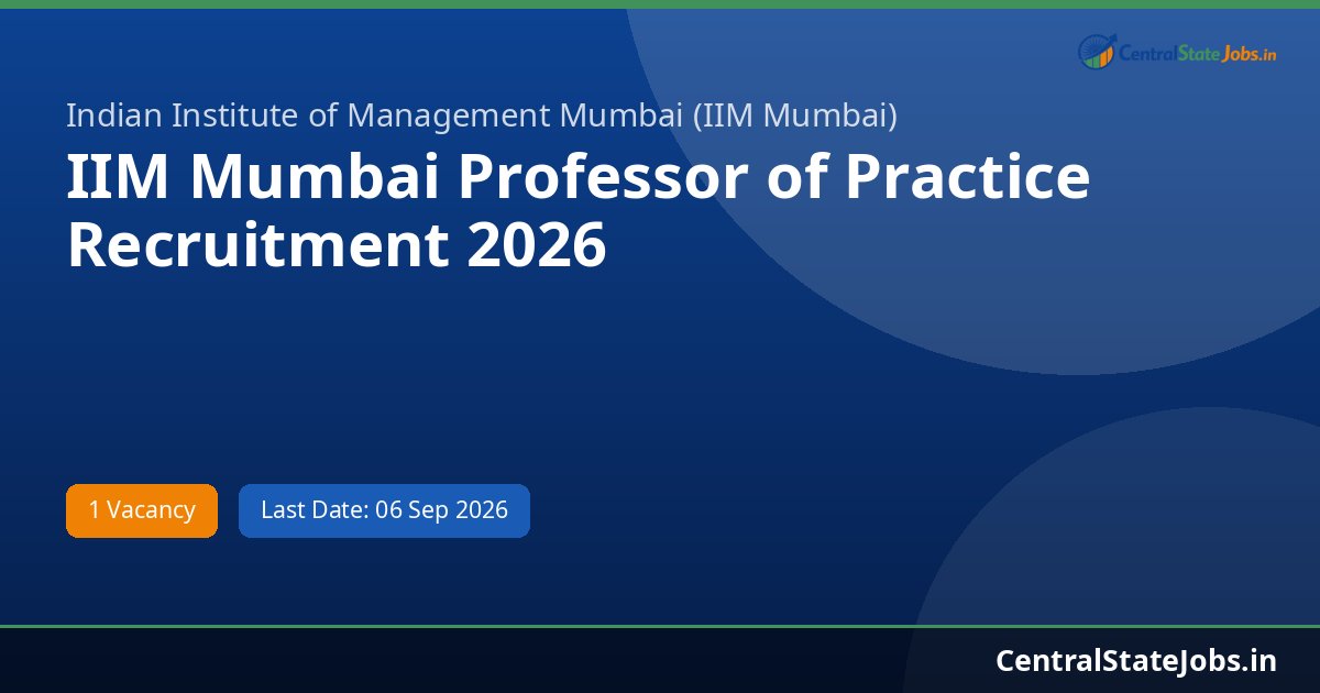 IIM Mumbai Professor of Practice Recruitment 2026