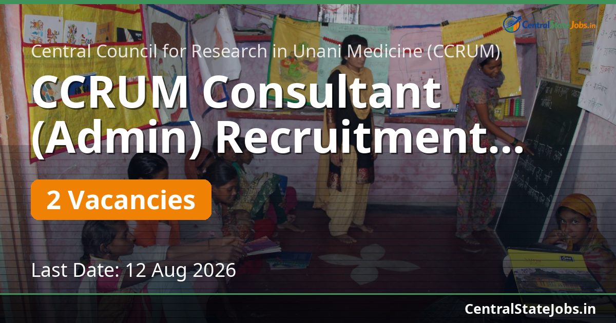 CCRUM Consultant (Admin) Recruitment 2026