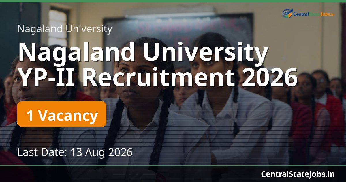 Nagaland University YP-II Recruitment 2026