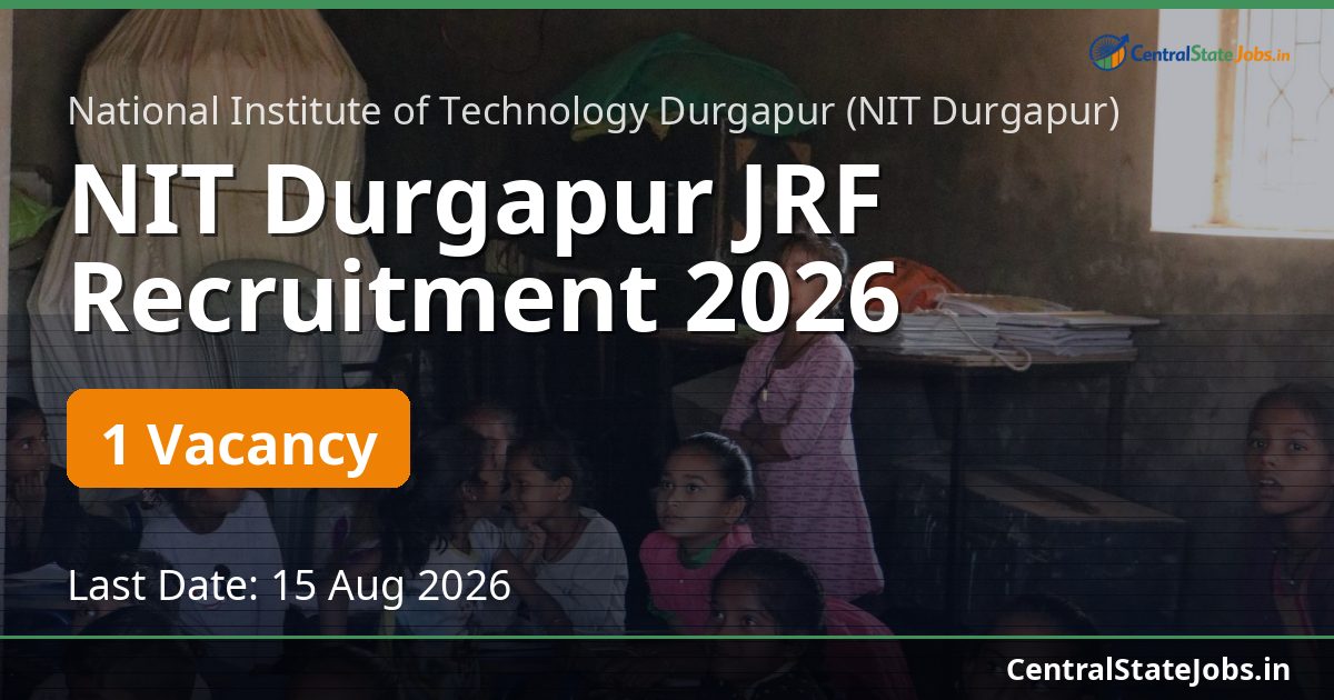 NIT Durgapur JRF Recruitment 2026