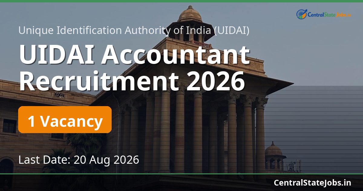 UIDAI Accountant Recruitment 2026
