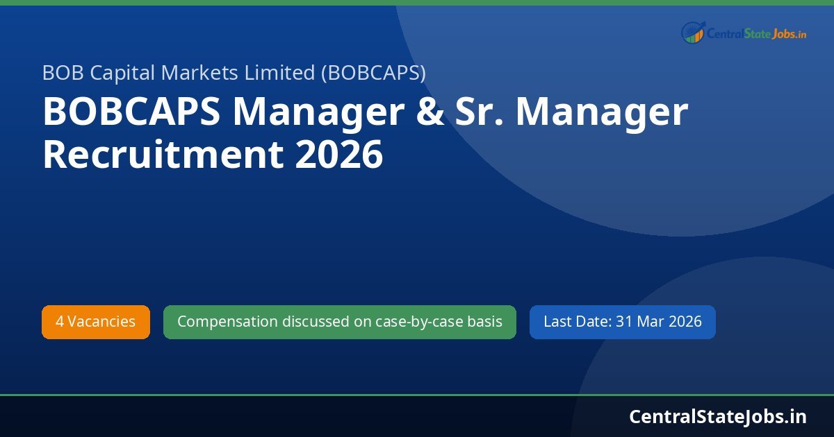 BOBCAPS Manager & Sr. Manager Recruitment 2026