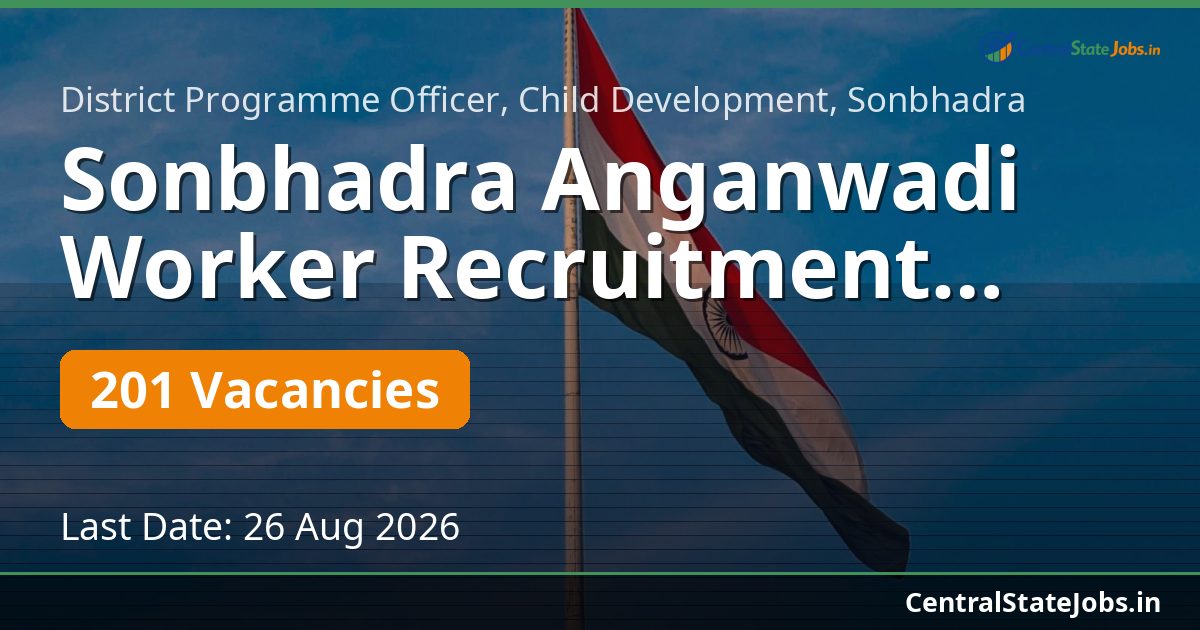 Sonbhadra Anganwadi Worker Recruitment 2026 — 201 Vacancies