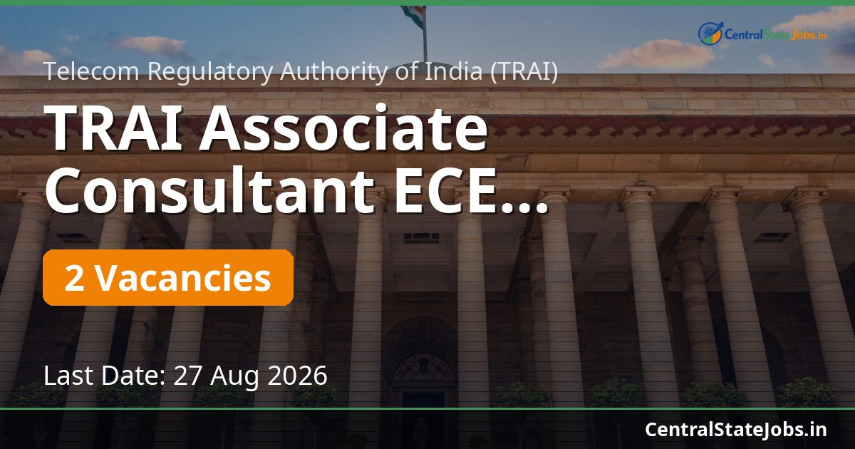TRAI Associate Consultant ECE Recruitment 2026