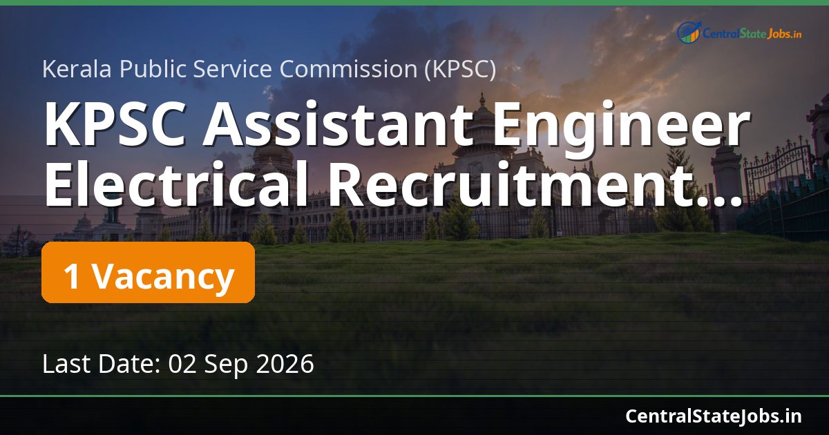 KPSC Assistant Engineer Electrical Recruitment 2026
