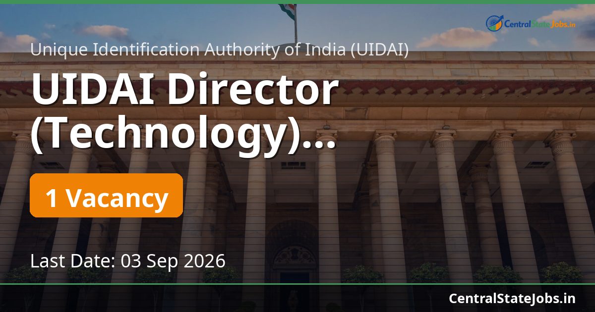 UIDAI Director (Technology) Recruitment 2026