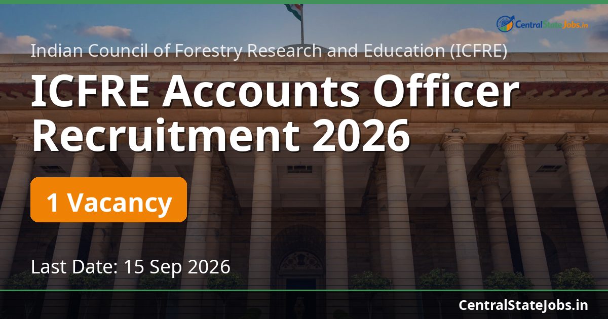 ICFRE Accounts Officer Recruitment 2026