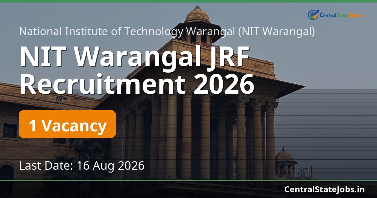 NIT Warangal JRF Recruitment 2026
