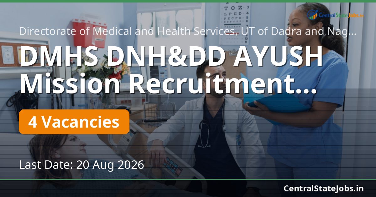 DMHS DNH&DD AYUSH Mission Recruitment 2026