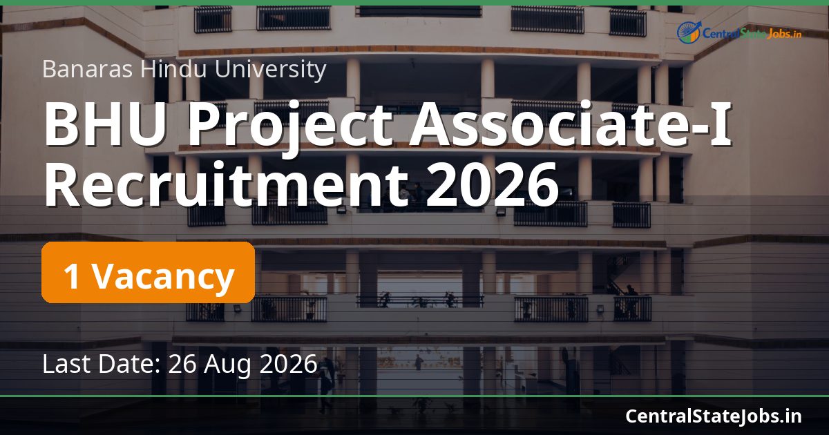 BHU Project Associate-I Recruitment 2026