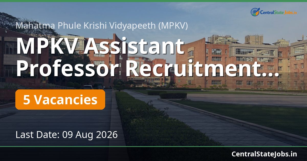 MPKV Assistant Professor Recruitment 2026