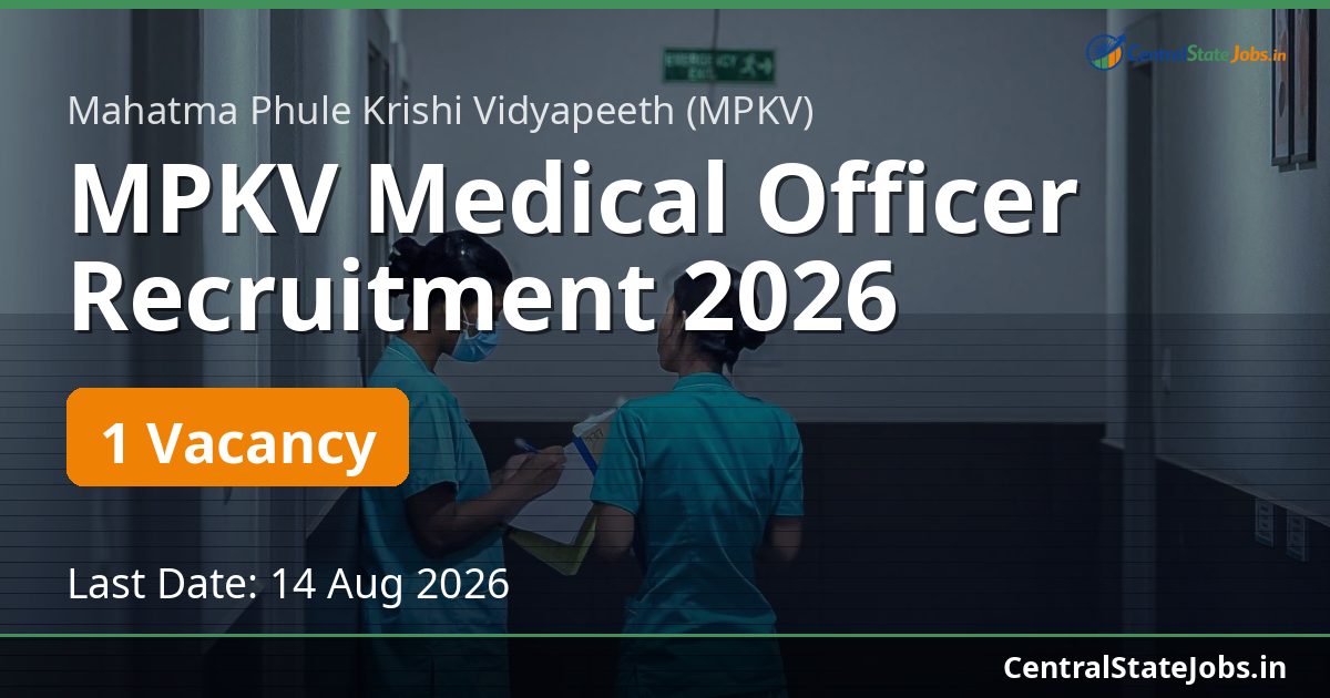 MPKV Medical Officer Recruitment 2026