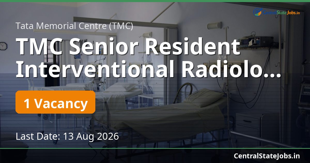 TMC Senior Resident Interventional Radiology 2026