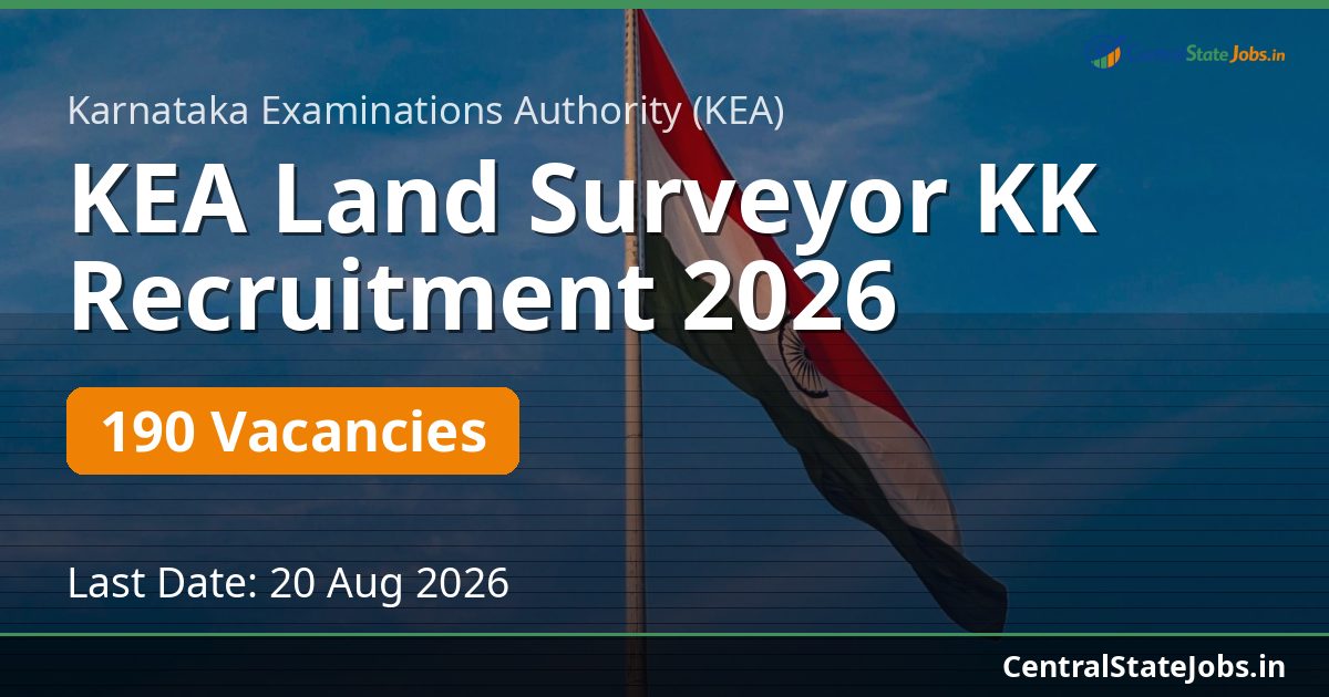 KEA Land Surveyor KK Recruitment 2026 — 190 Vacancies