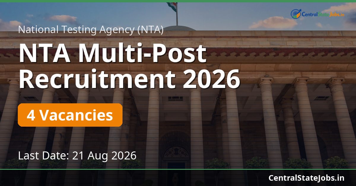 NTA Multi-Post Recruitment 2026