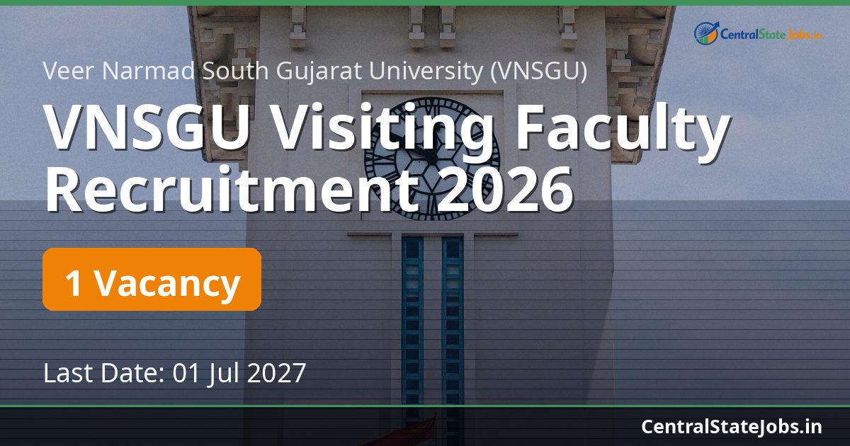 VNSGU Visiting Faculty Recruitment 2026