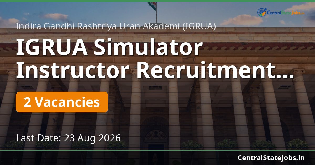 IGRUA Simulator Instructor Recruitment 2026