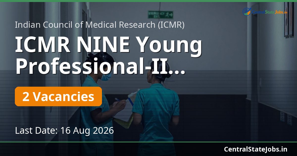 ICMR NINE Young Professional-II Recruitment 2026