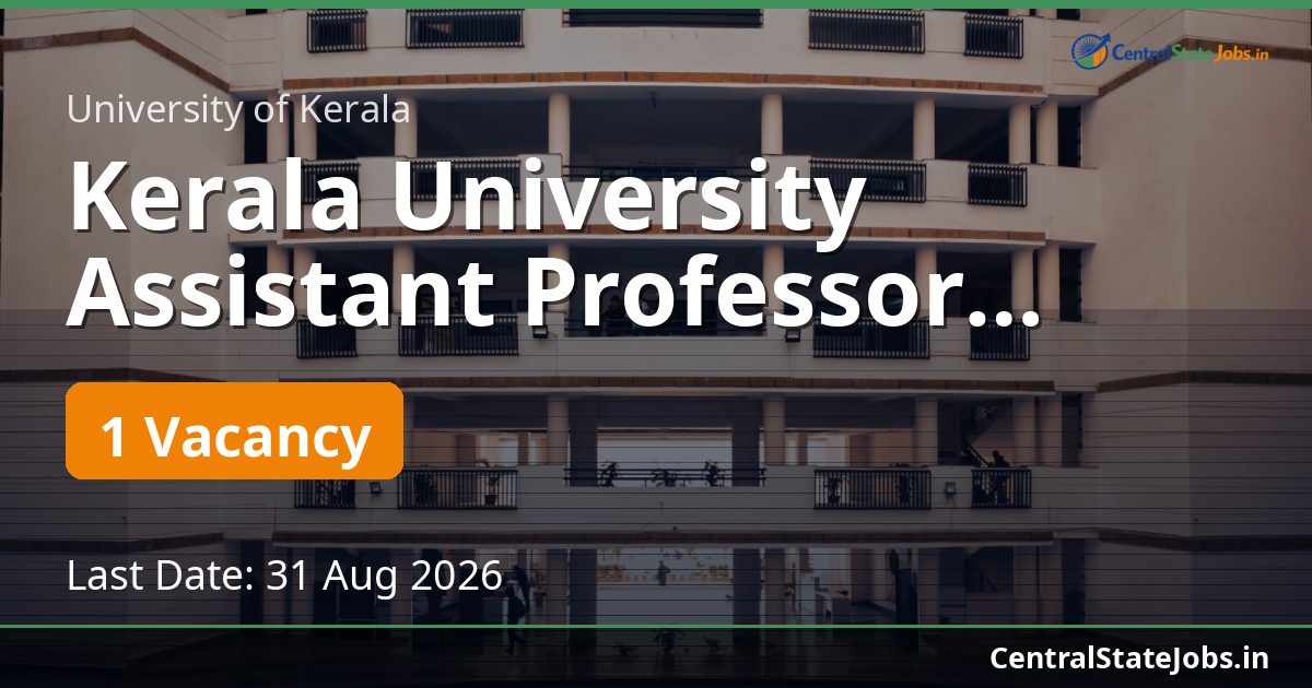 Kerala University Assistant Professor Recruitment 2026