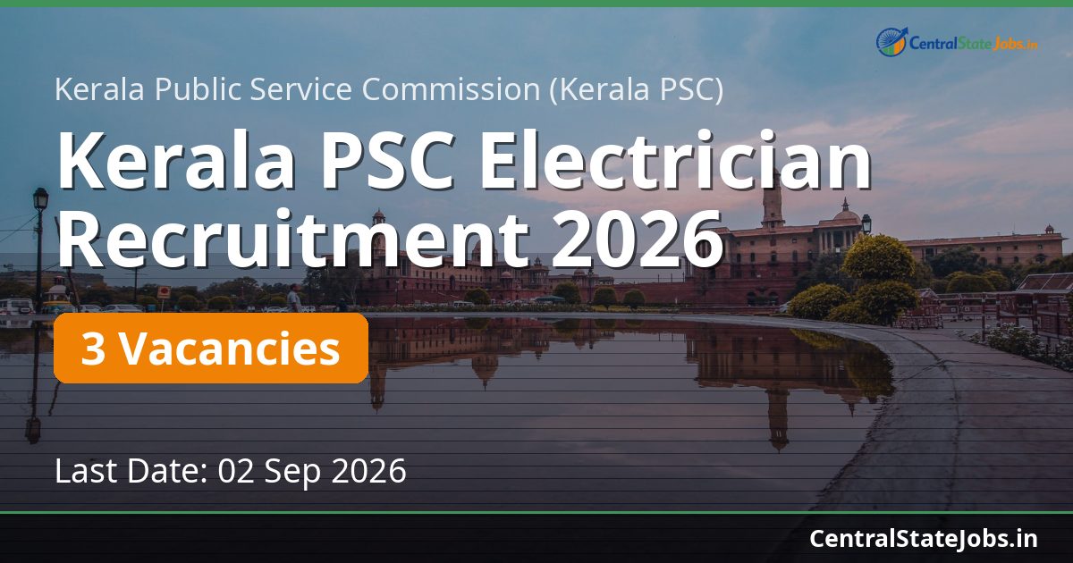 Kerala PSC Electrician Recruitment 2026