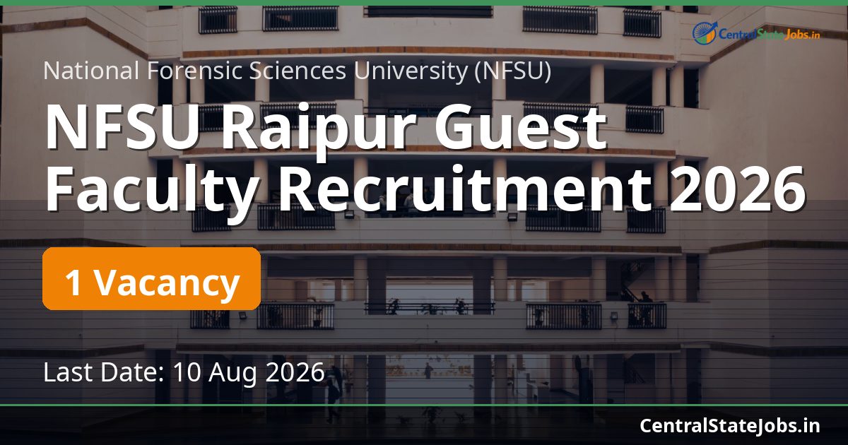 NFSU Raipur Guest Faculty Recruitment 2026