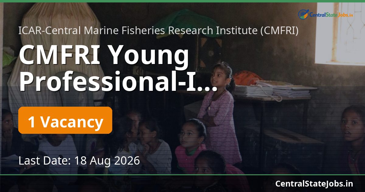 CMFRI Young Professional-I Recruitment 2026
