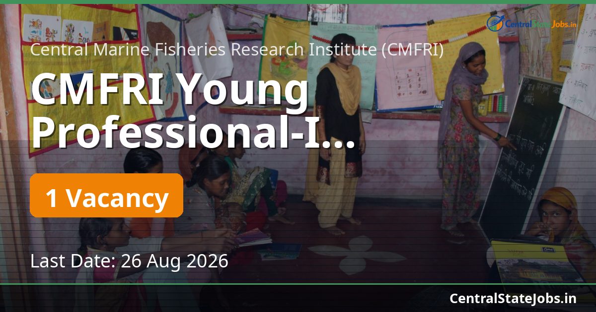 CMFRI Young Professional-I Recruitment 2026