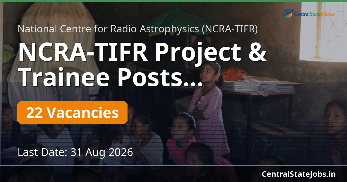 NCRA-TIFR Project & Trainee Posts Recruitment 2026