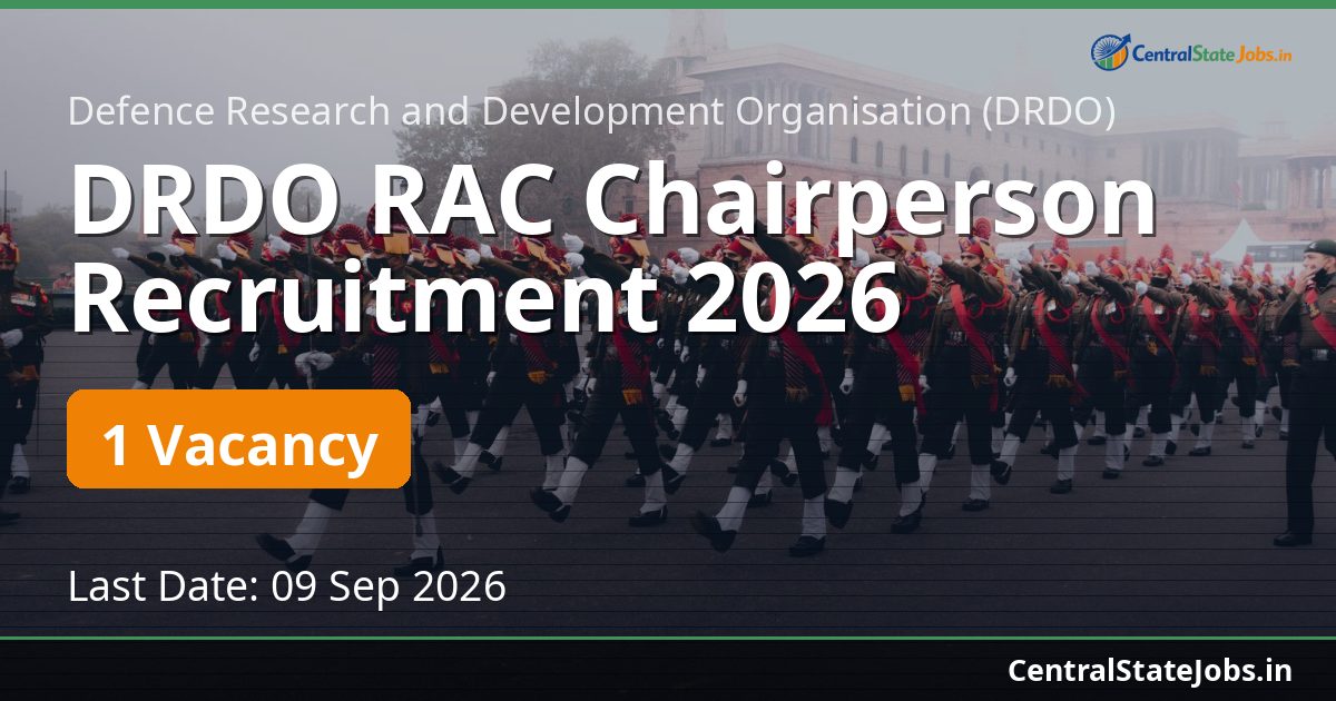 DRDO RAC Chairperson Recruitment 2026
