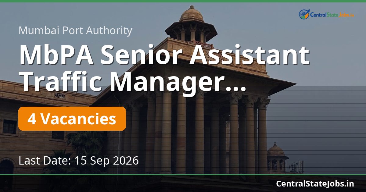 MbPA Senior Assistant Traffic Manager Recruitment 2026