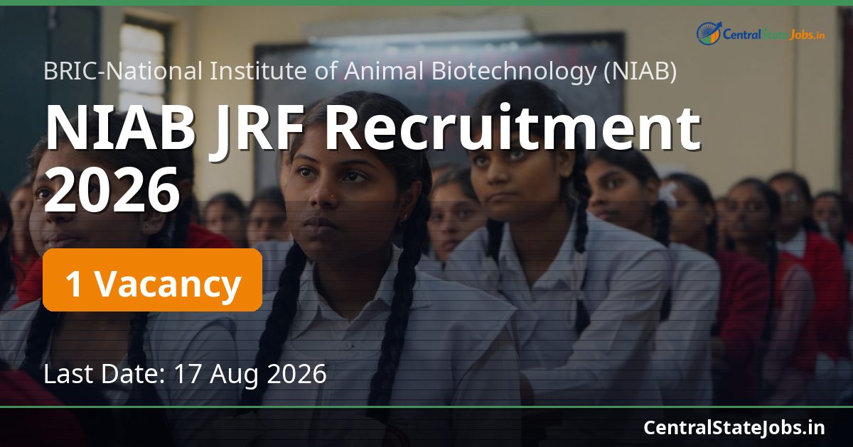 NIAB JRF Recruitment 2026