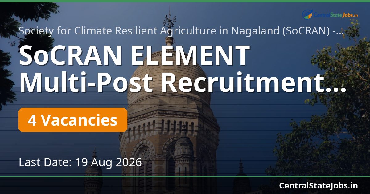 SoCRAN ELEMENT Multi-Post Recruitment 2026