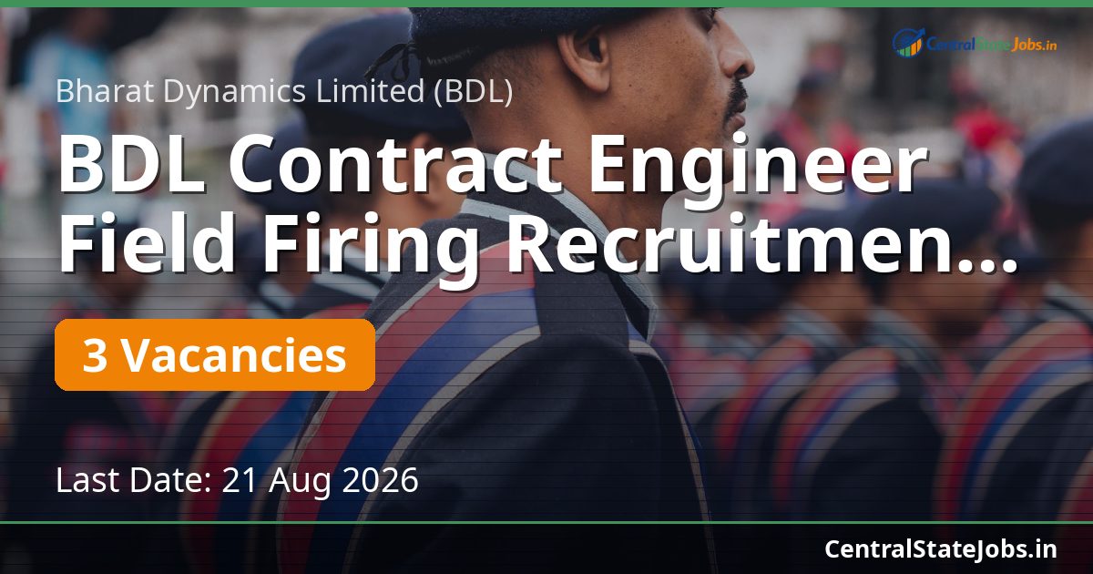 BDL Contract Engineer Field Firing Recruitment 2026
