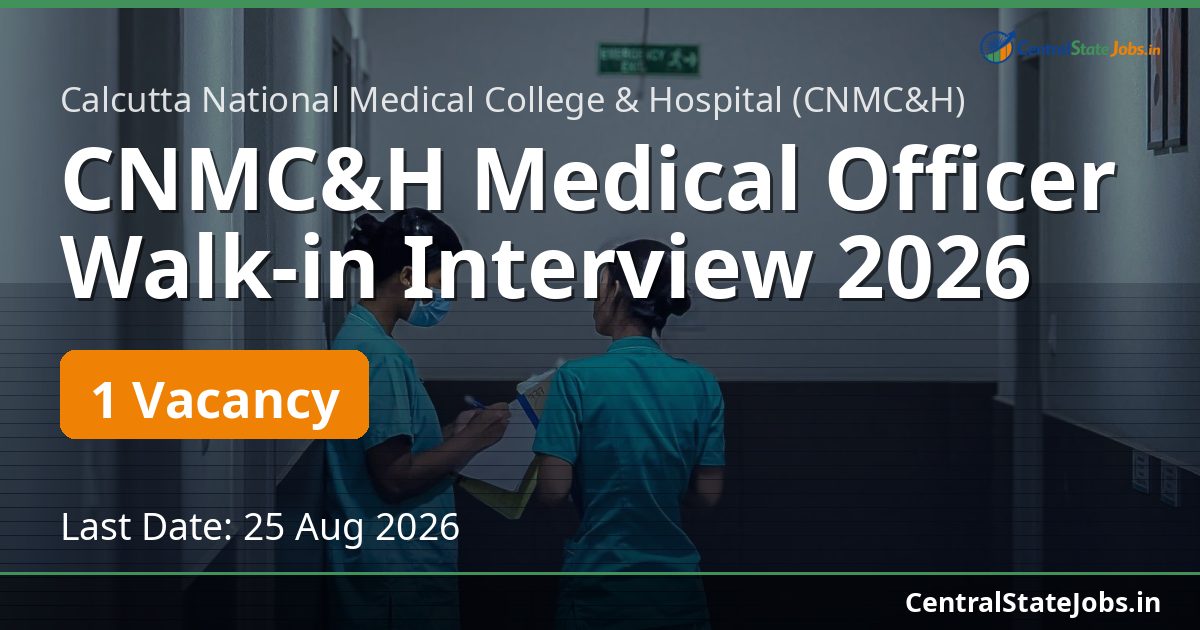 CNMC&H Medical Officer Walk-in Interview 2026