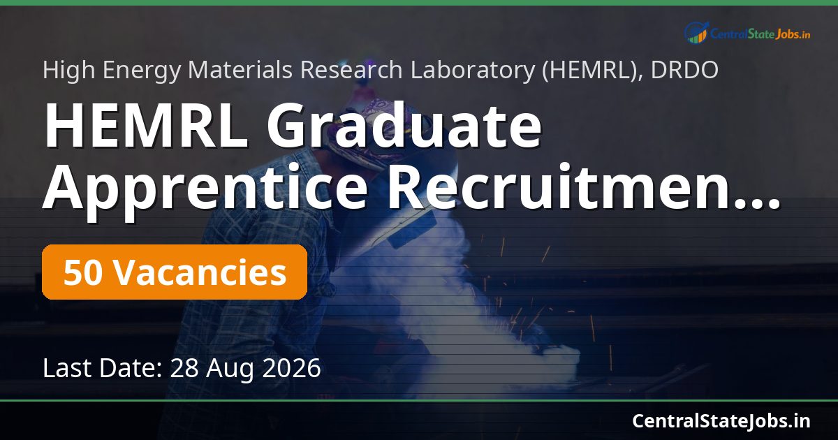 HEMRL Graduate Apprentice Recruitment 2026 — 50 Vacancies