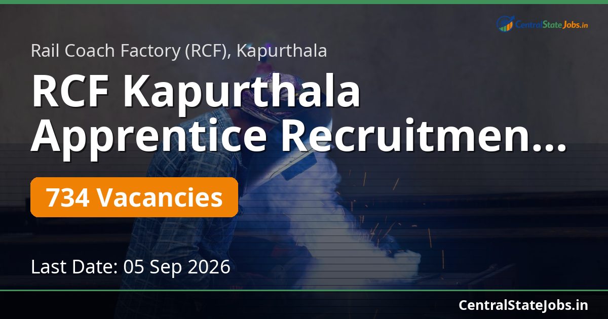 RCF Kapurthala Apprentice Recruitment 2026 — 734 Vacancies