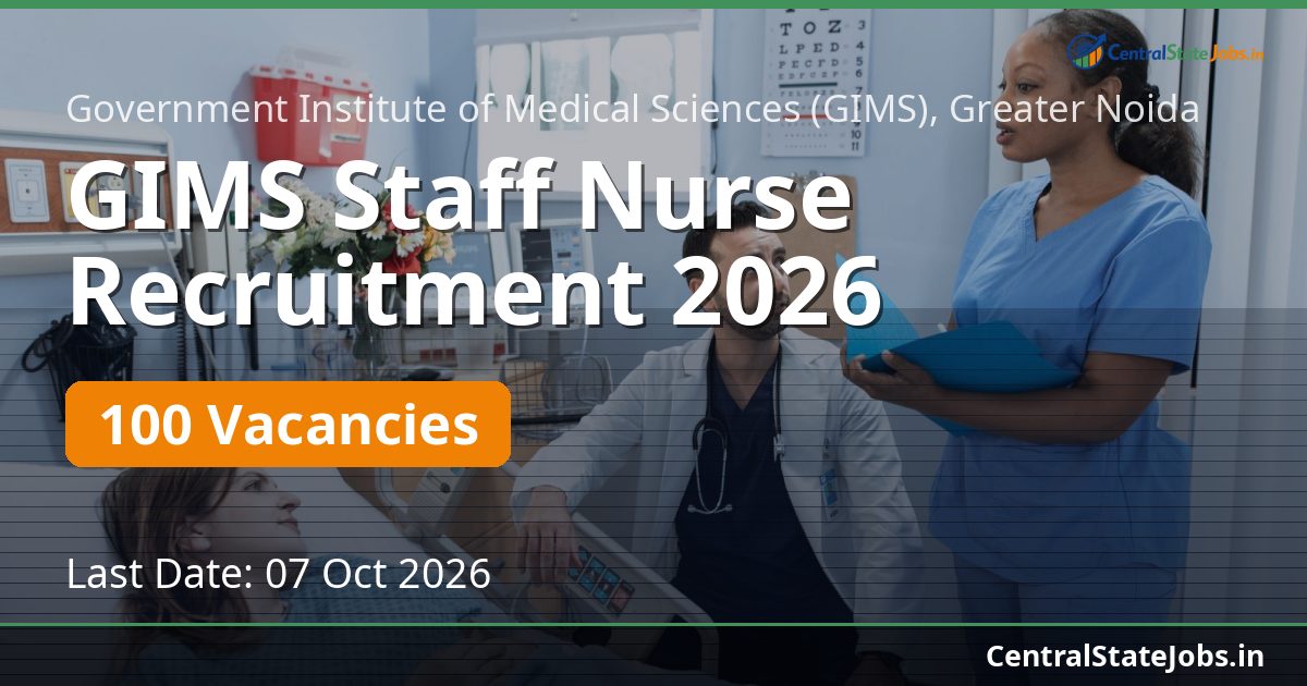 GIMS Staff Nurse Recruitment 2026 — 100 Vacancies