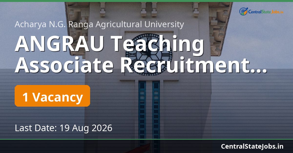 ANGRAU Teaching Associate Recruitment 2026